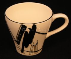 Sango Larry Laslo CALLIGRAPHY Coffee Cup Vintage 1986